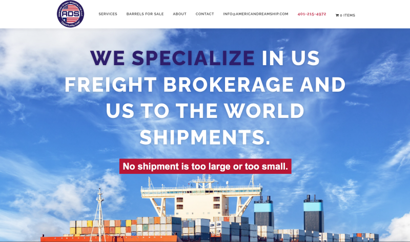American Dream Shipping hosting + domains renewal (annual)